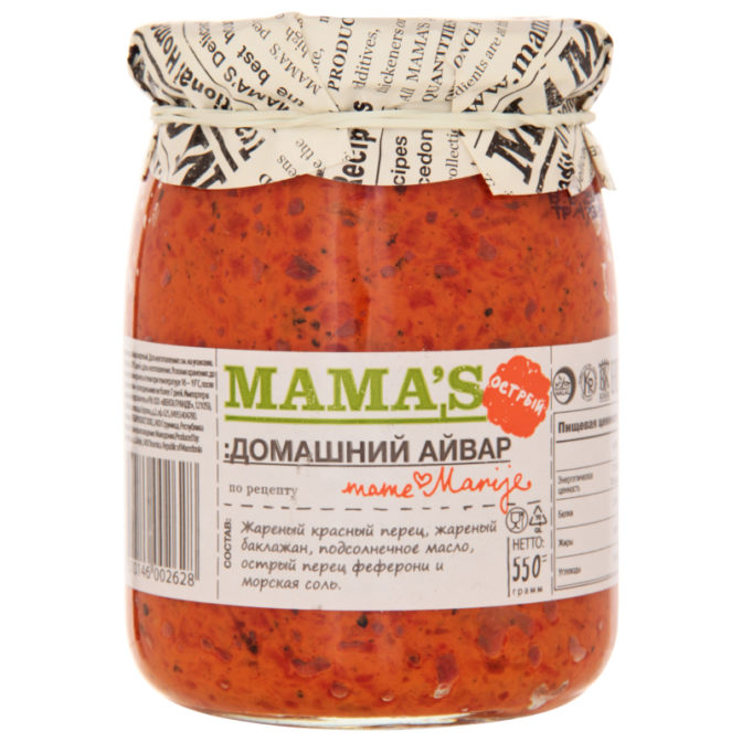 Консервы овощные Mama's Айвар домашний острый, 550 г