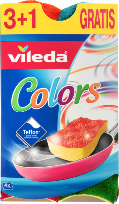Губка Vileda Colors 4шт, упак