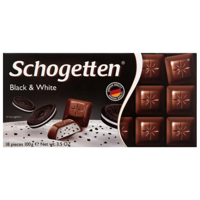 Шоколад молочный Black&White Schogetten к/у 100г