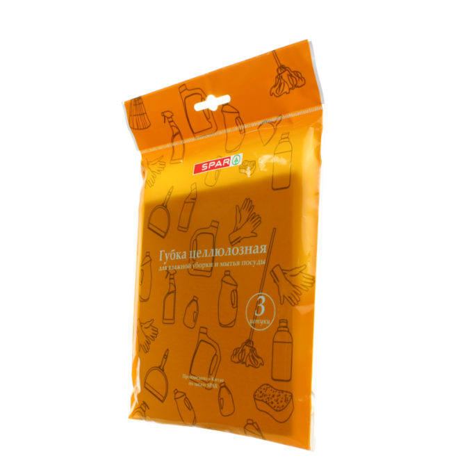 Кухонные губки SPAR целлюлозные 16х18см 3шт, упак