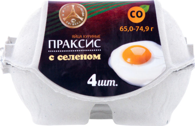 Яйцо Праксис куриное с селеном C0 4шт, упак