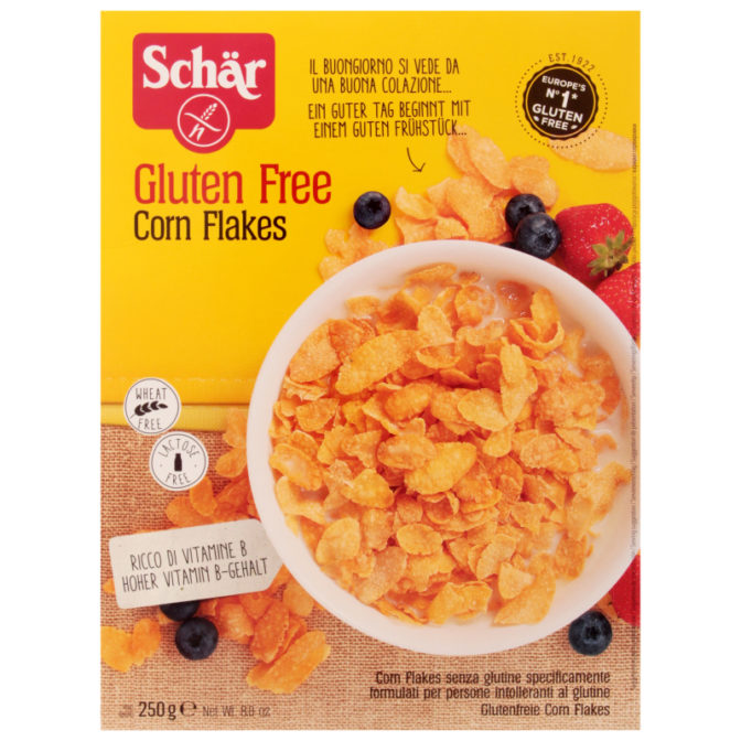 Готовый завтрак Schar Corn Flakes хлопья кукурузные витаминизированные, 250 г