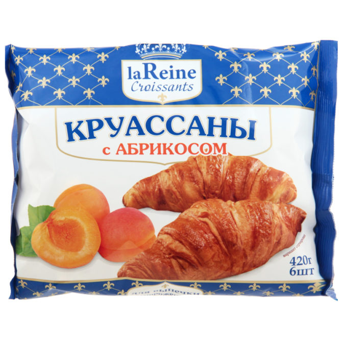 Полуфабрикаты хлебобулочные la Reine Круассаны с абрикосом замороженные 6шт, 420 г