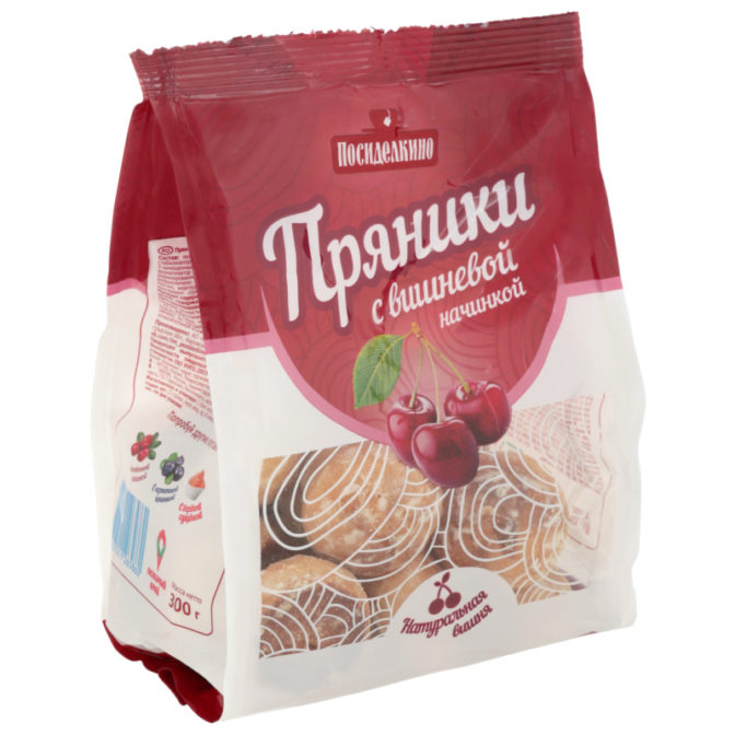 Пряники с вишневой начинкой Посиделкино м/у 300г