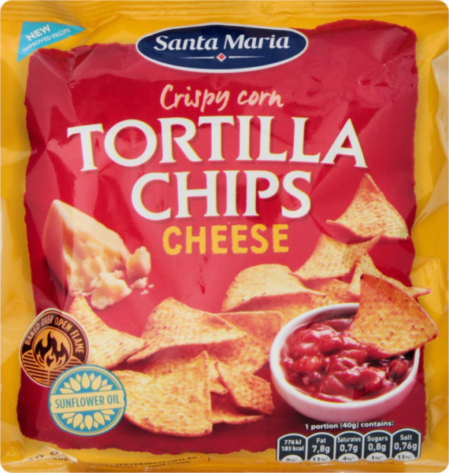 Чипсы кукурузные Santa Maria Tortilla Chips Chees с сыром, 40 г