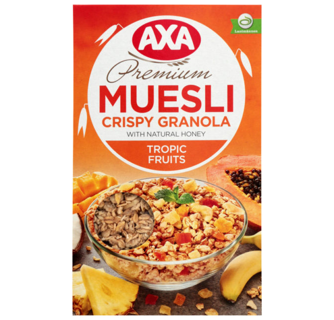 Мюсли Axa Premium Tropic Fruits хрустящие медовые, 270 г