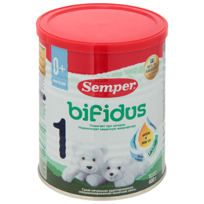 Смесь для детей Semper Bifidus 1 сухая молочная от 0 месяцев, 400 г