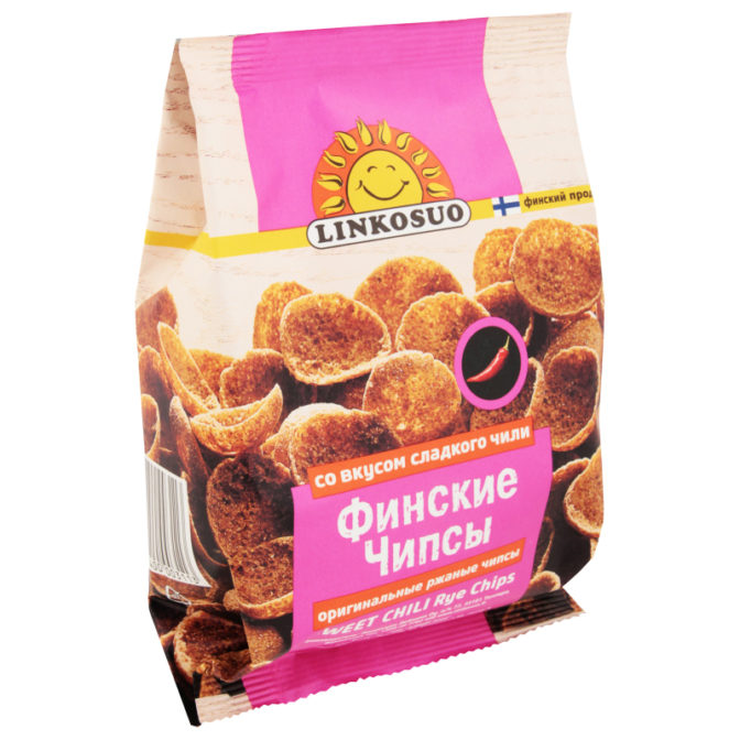 Чипсы Linkosuo финские ржаные со вкусом сладкого чили, 120 г
