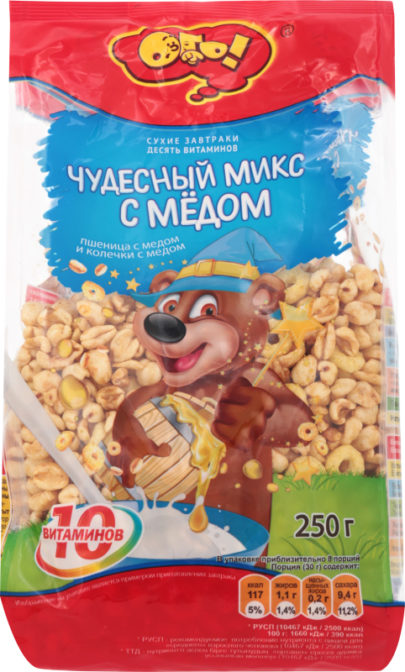 Готовый завтрак Ого! Чудесный микс с медом, 250 г