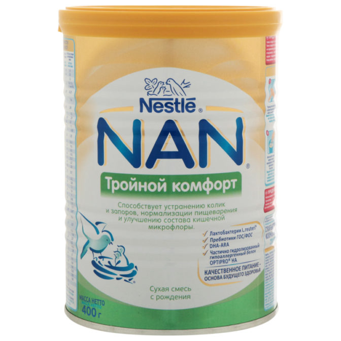 Смесь для детей Nestle NAN Тройной комфорт сухая от 0 месяцев, 400 г