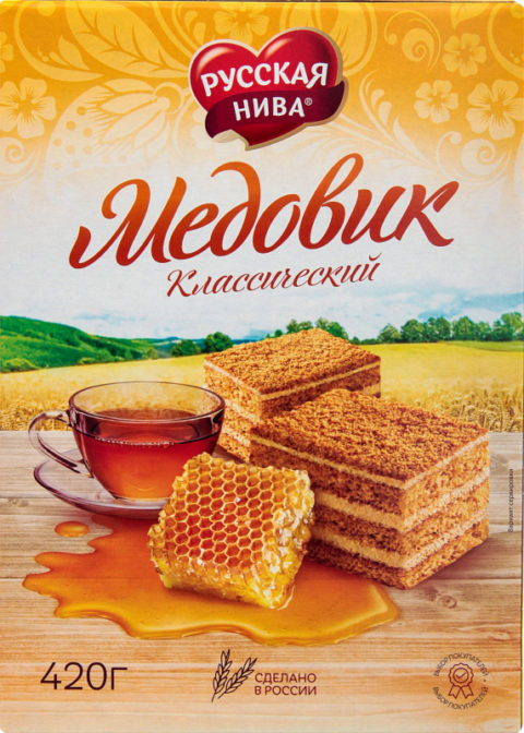 Торт Русская нива Медовик Классический песочный, 420 г