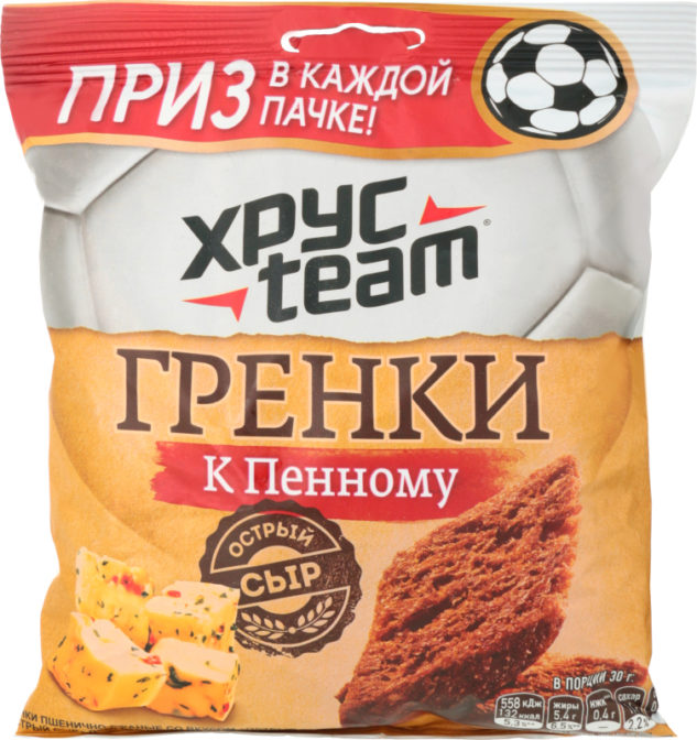 Гренки ХрусTeam К пенному острый сыр, 105 г