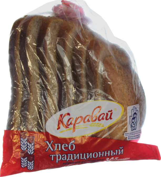 Хлеб круглый половинка в нарезке Традиционный Каравай м/у 345г
