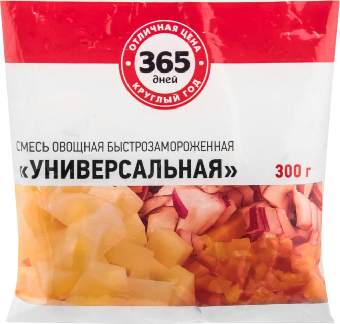 Смесь овощная 365 дней Универсальная замороженная, 300 г
