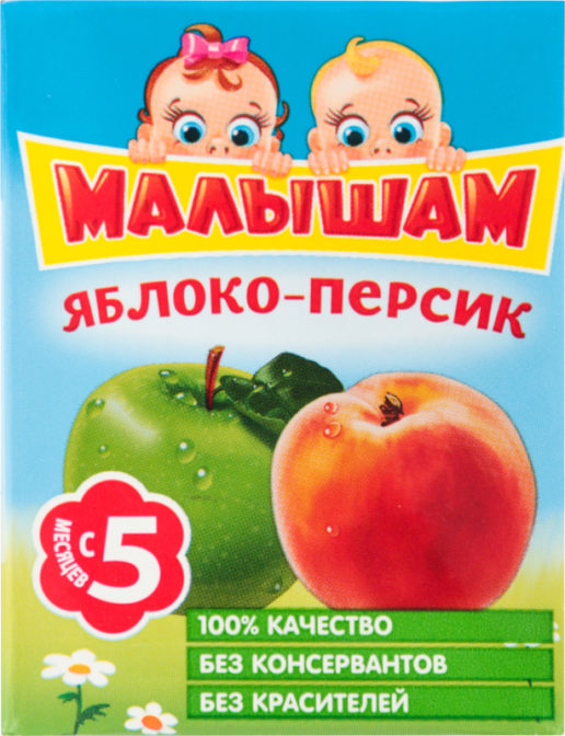 Нектар для детей от 5мес Яблоко-персик Малышам т/п 0.2л