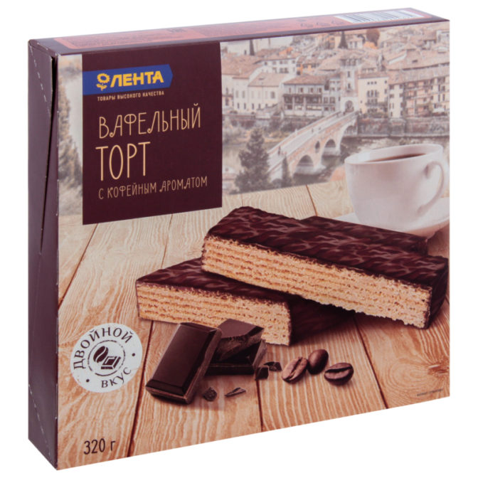 Торт Лента вафельный с кофейным ароматом, 320 г