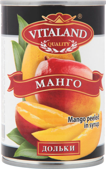 Консервы фруктовые Vitaland Манго дольки в сиропе, 425 мл