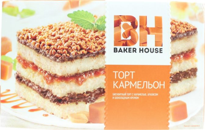 Торт бисквитный Кармельон Baker House к/у 350г