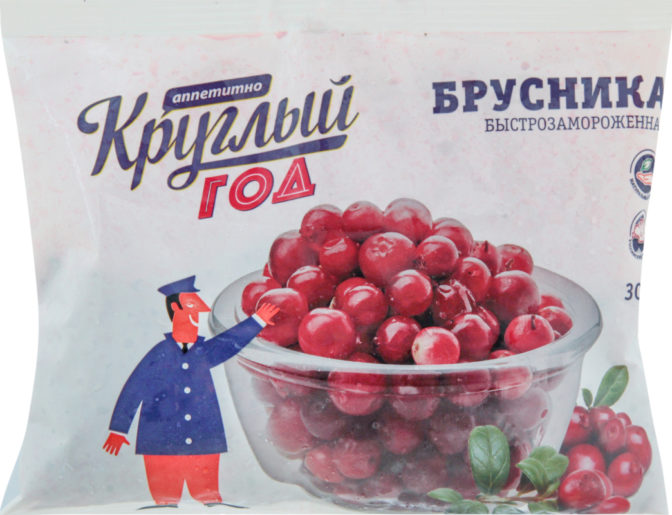 Брусника Круглый год Аппетитно быстрозамороженная, 300 г
