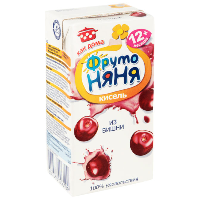 Кисель ФрутоНяня Вишня, 200 мл