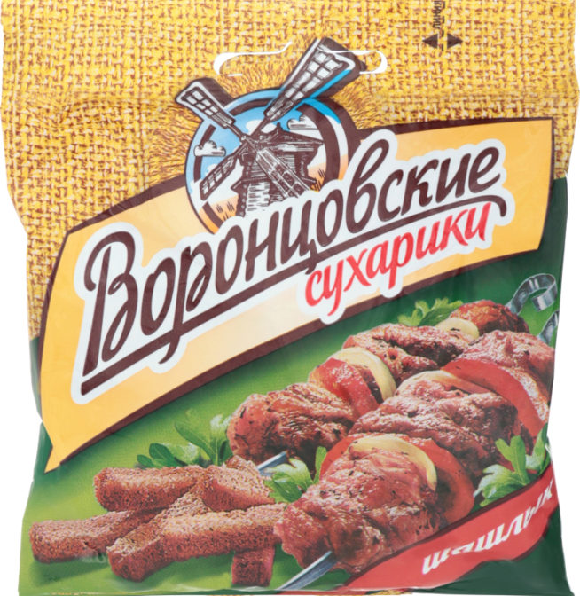 Сухарики ржано-пшеничные со вкусом шашлык Воронцовские м/у 40г