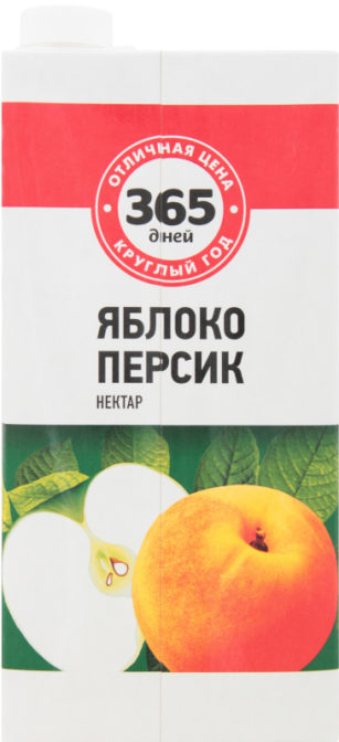Нектар 365 дней яблоко-персик, 1.93 л