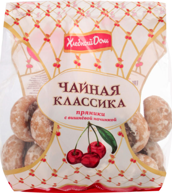 Пряники Хлебный дом Чайная классика с вишневой начинкой, 400 г