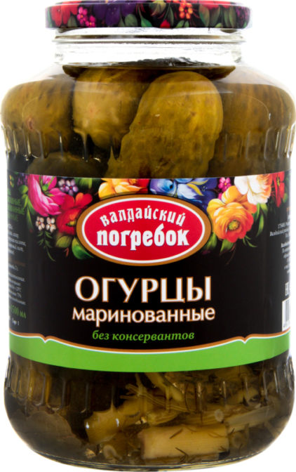 Консервы овощные Валдайский погребок Огурцы маринованные, 1.45 кг