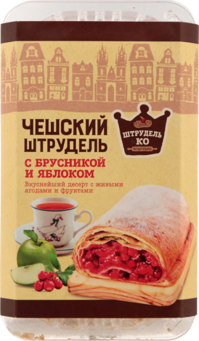 Штрудель Штрудель & Ко Чешский с брусникой и яблоком, 300 г