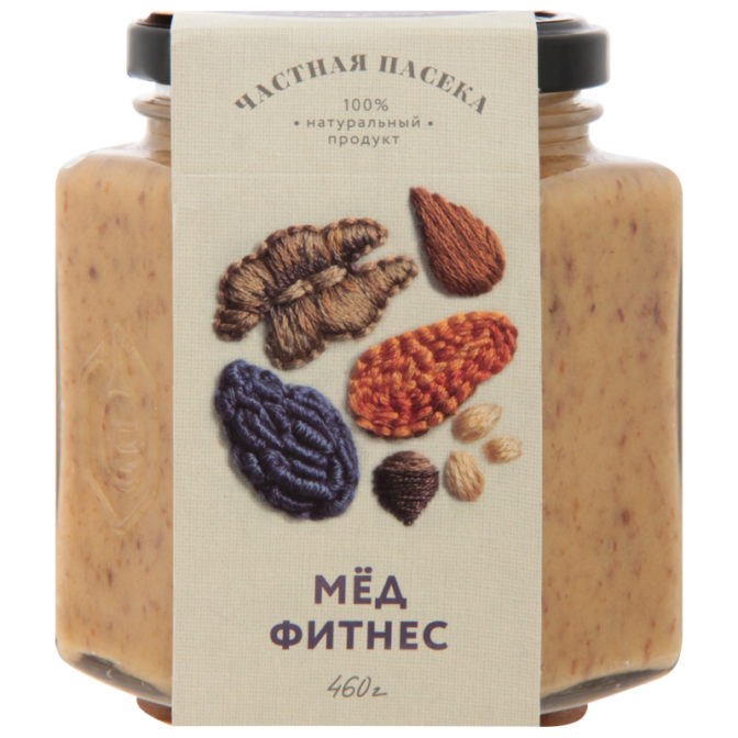 Мед Частная пасека Фитнес натуральный цветочный с наполнителями, 460 г