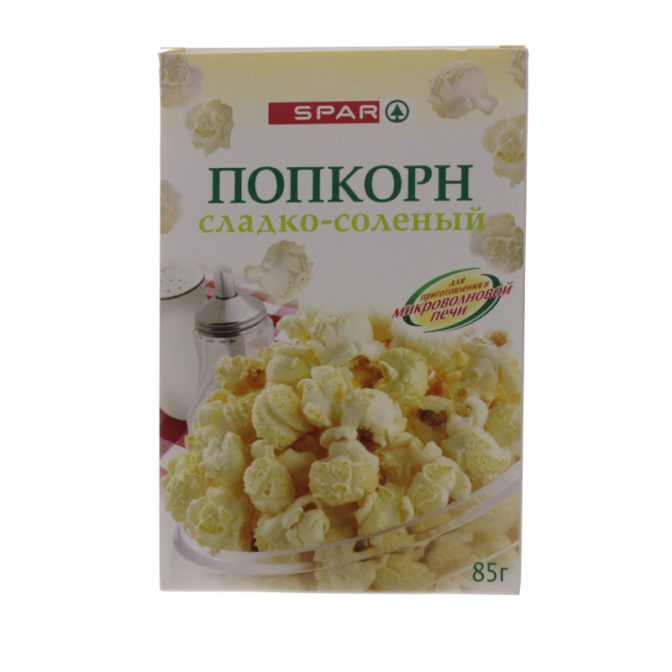 Попкорн сладко-соленый для СВЧ SPAR к/у 85г