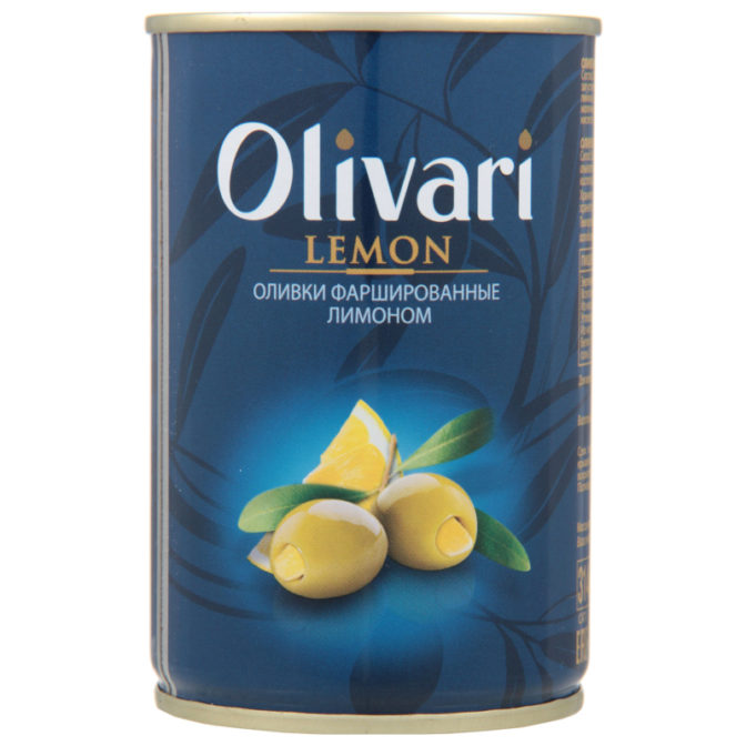 Оливки OLIVARI с лимоном, 300 г