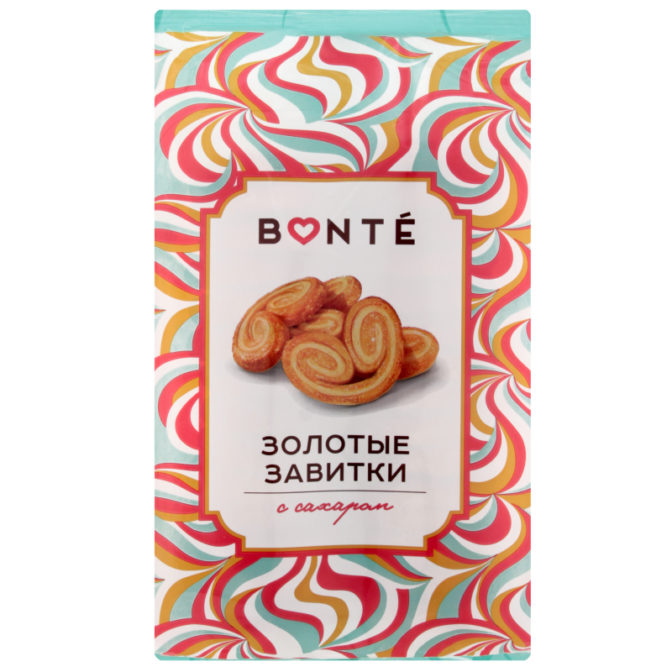Изделия слоеные Bonte Золотые завитки с сахаром, 250 г