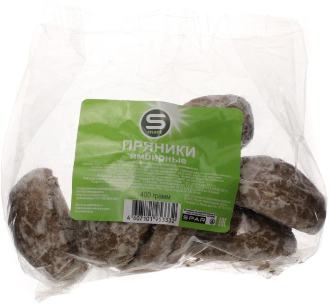 Пряники имбирные Smart м/у 400г