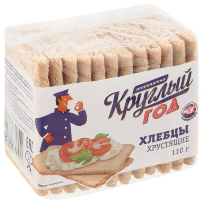 Хлебцы Круглый год хрустящие, 110 г