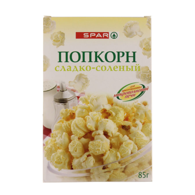 Попкорн сладко-соленый для СВЧ SPAR к/у 85г