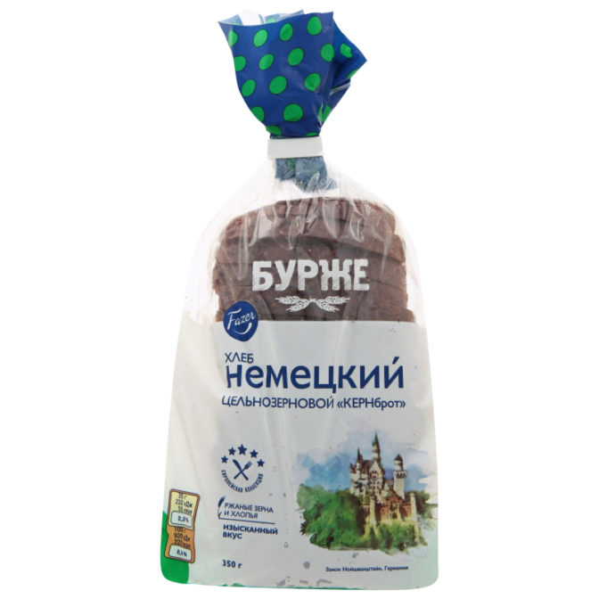Хлеб Fazer Бурже Кернброт немецкий цельнозерновой нарезанный, 350 г