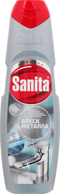 Чистящее средство Sanita Блеск металла Гель для металлических и хромированных поверхностей, 500 г