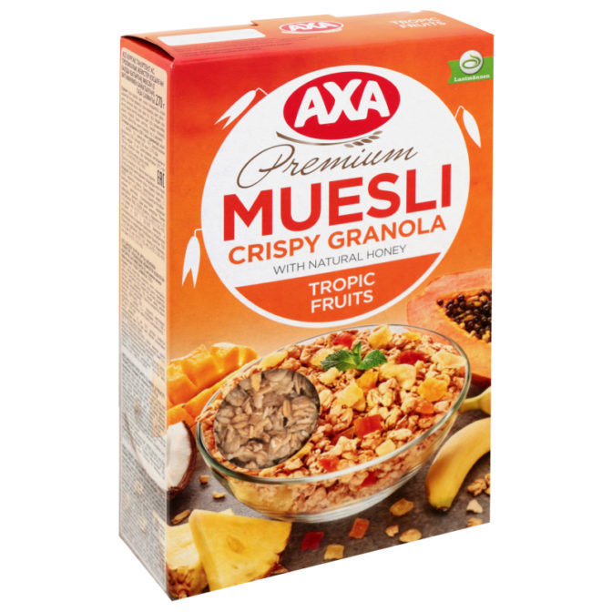 Мюсли Axa Premium Tropic Fruits хрустящие медовые, 270 г
