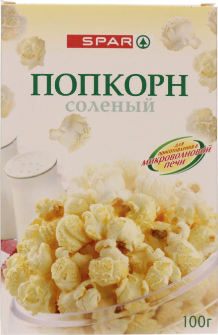 Попкорн соленый для СВЧ SPAR к/у 100г
