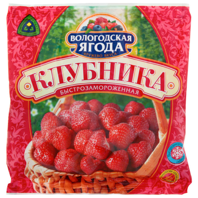 Клубника Вологодская ягода быстрозамороженная, 300 г