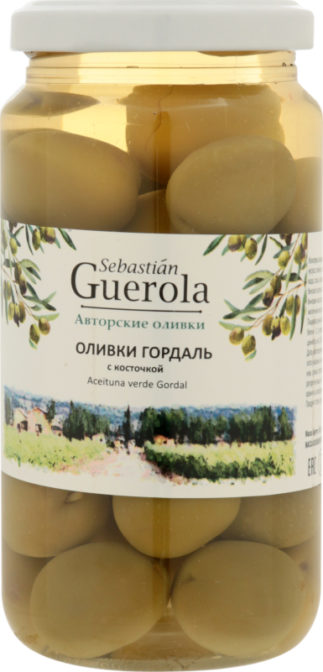 Консервы овощные Sebastian Guerola Авторские оливки Гордаль зеленые с косточкой, 370 г