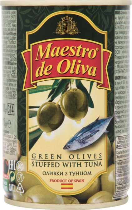 Оливки Maestro de Oliva с тунцом, 300 г