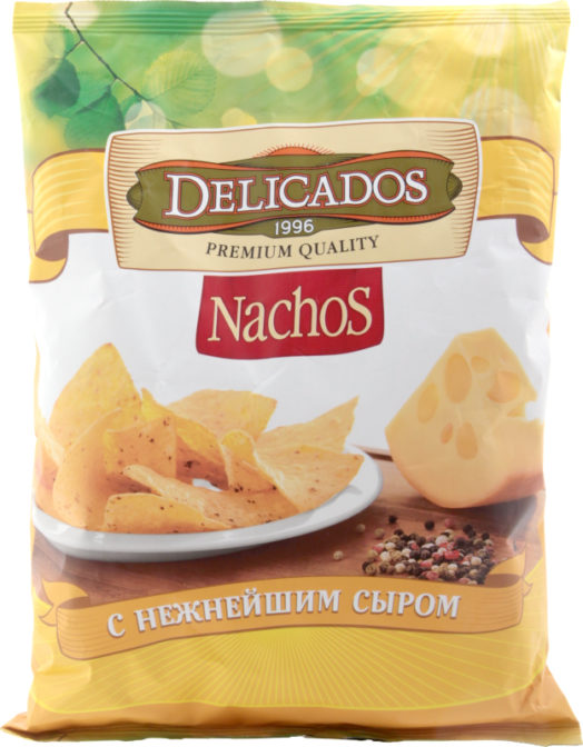 Кукурузные чипсы со вкусом нежнейшего сыра Nachos Delicados м/у 200г