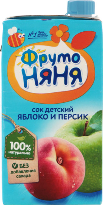 Сок для детей от 3лет Яблоко и персик ФрутоНяня т/п 0.5л