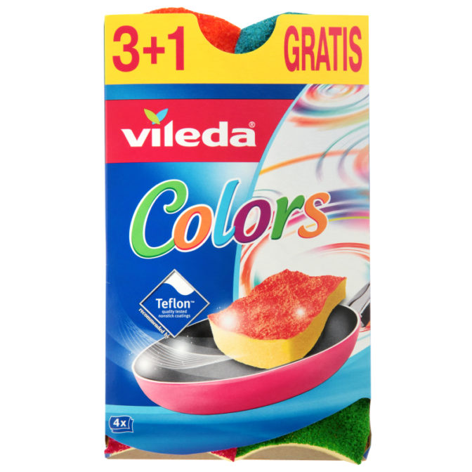 Губка Vileda Colors 4шт, упак