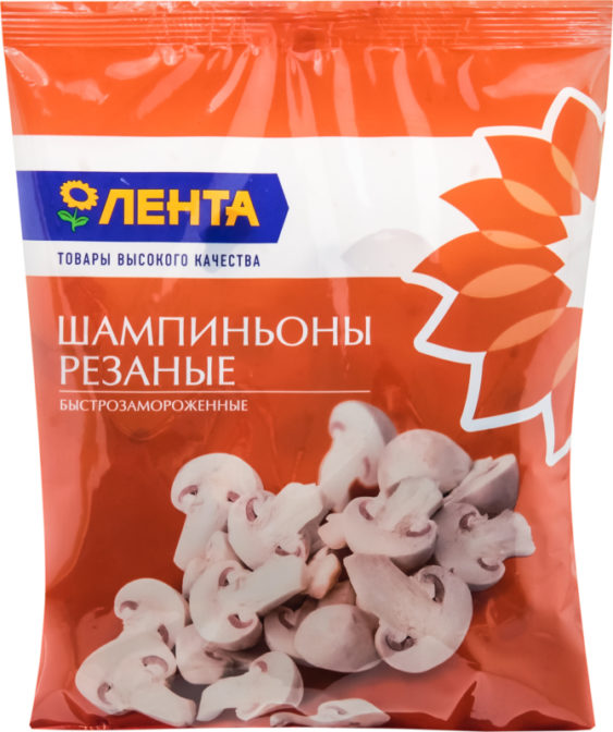 Грибы быстрозамороженные Лента Шампиньоны резаные, 400 г