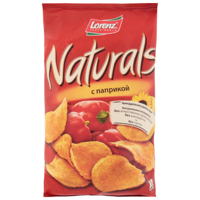 Чипсы картофельные Lorenz Snack-world Naturals с паприкой, 100 г