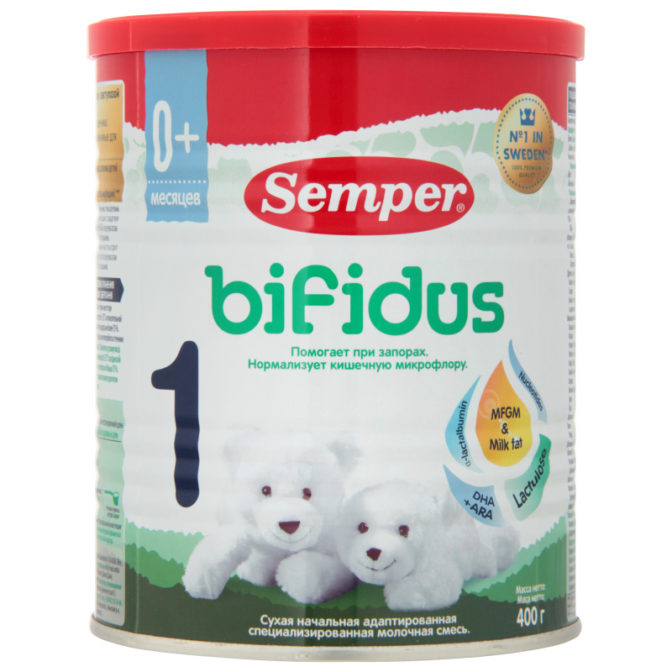 Смесь для детей Semper Bifidus 1 сухая молочная от 0 месяцев, 400 г