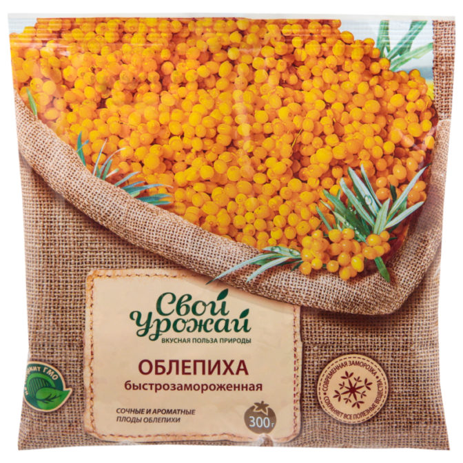 Облепиха Свой урожай быстрозамороженная, 300 г